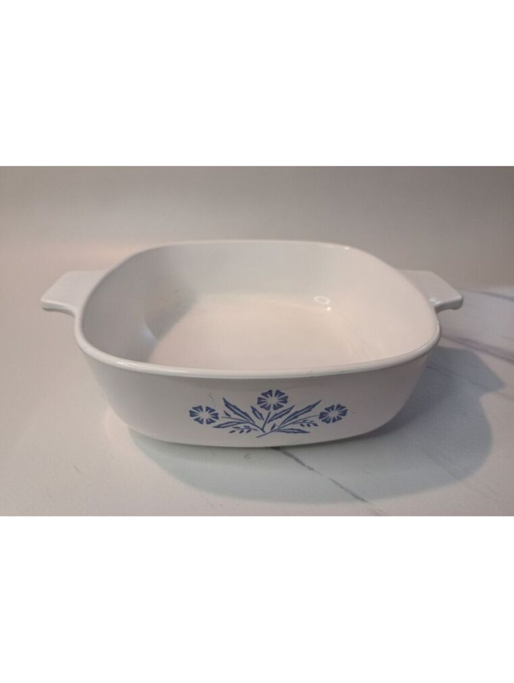 VTG Corning Ware Blue Cornflower Design Casserole Dish 1 Liter Square 7"